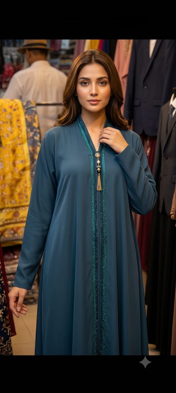 Embellished Front Panel Abaya